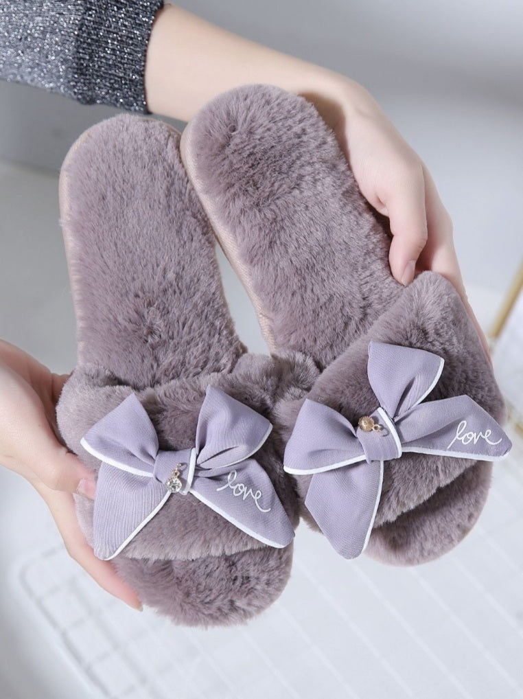 Slippers with deals bow