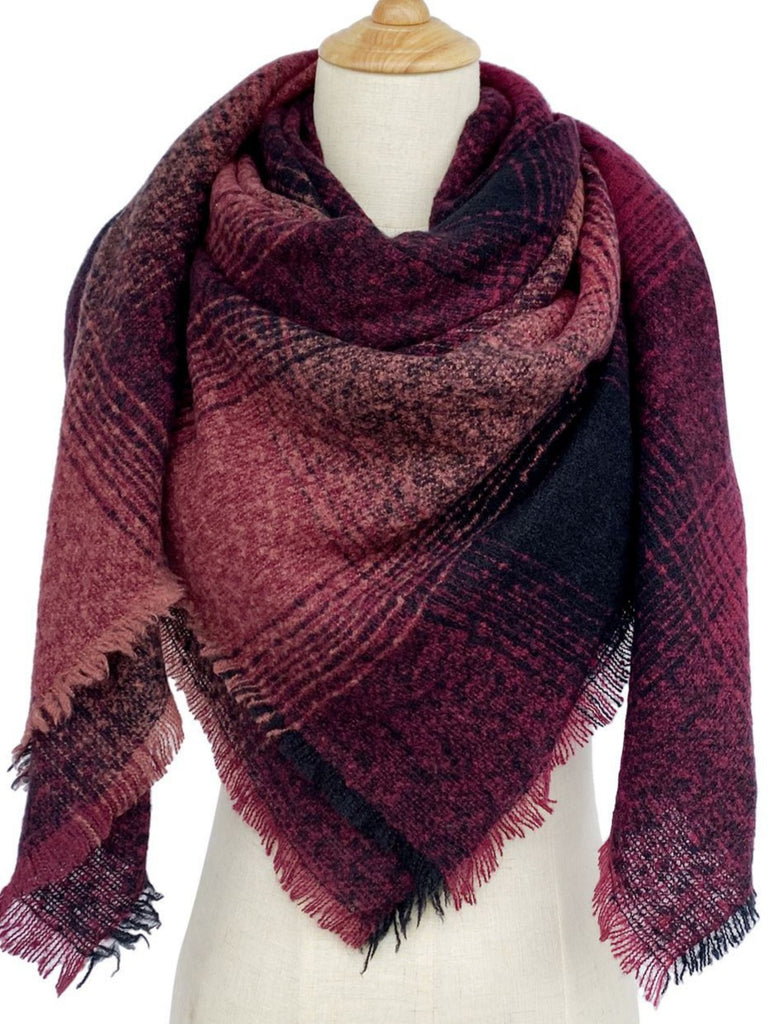 Shannon Wine fray scarf