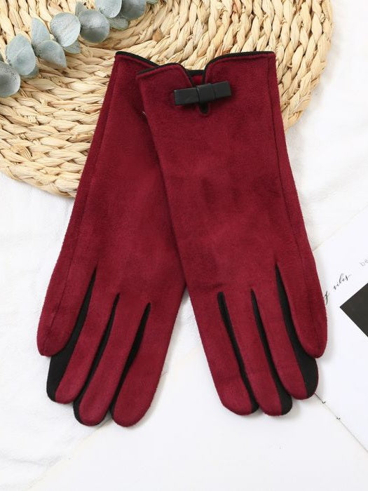 Wine Suede Gloves