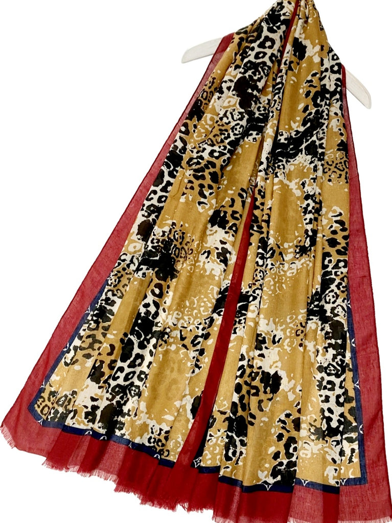 Cilla Red Cheetah scarf